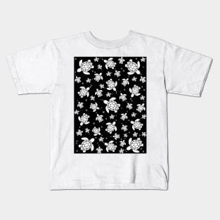 BLACK And White Turtles Kids T-Shirt